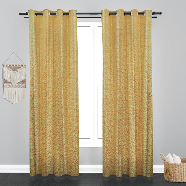 Athens Floral Design Soft Jaquard Fabric Curtain - Beige