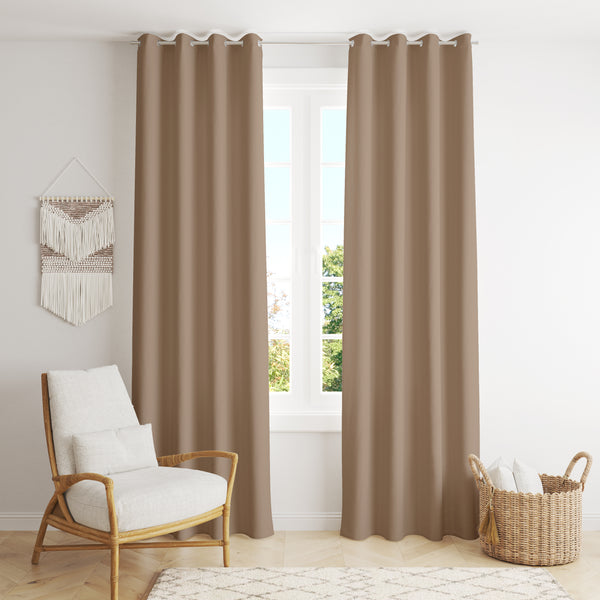 Room Darkening Thermal Insulated Eyelet Noise Reducing Blackout Curtain