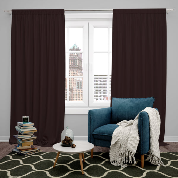 Room Darkening Thermal Insulated Rod Pocket Noise Reducing Blackout Curtain