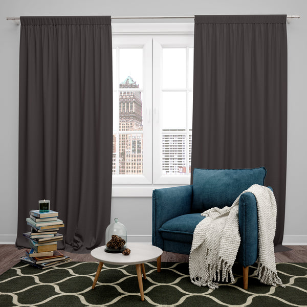 Room Darkening Thermal Insulated Rod Pocket Noise Reducing Blackout Curtain