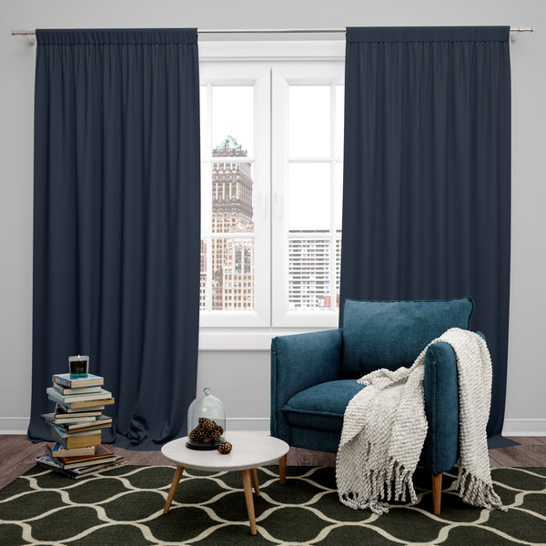 Room Darkening Thermal Insulated Rod Pocket Noise Reducing Blackout Curtain