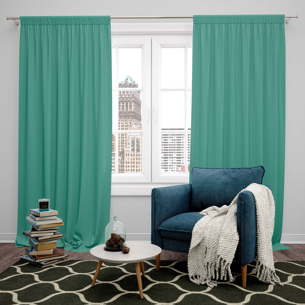 Room Darkening Thermal Insulated Rod Pocket Noise Reducing Blackout Curtain