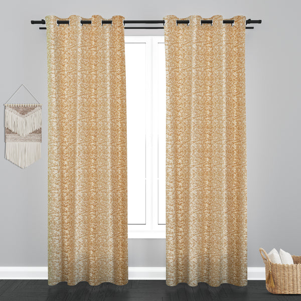 Cairo Texure Design PolyCott Fabric Curtain - Beige