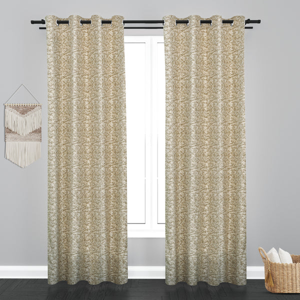 Cairo Texure Design PolyCott Fabric Curtain - Green