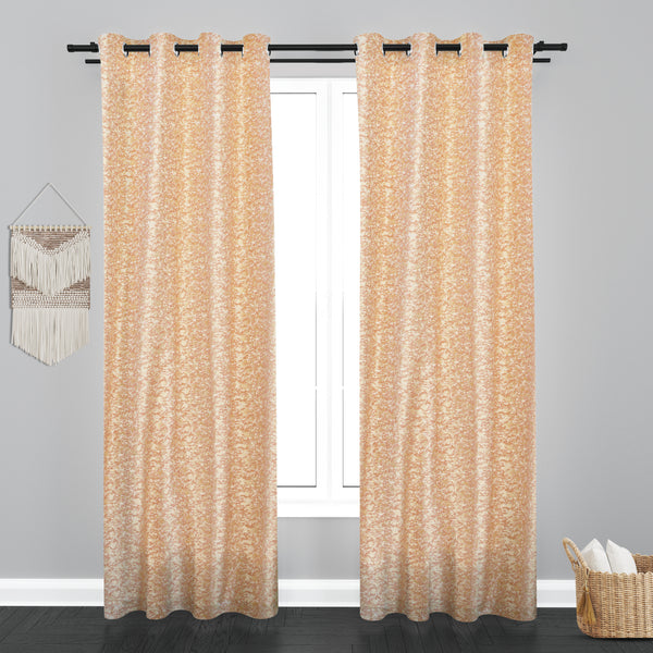 Cairo Texure Design PolyCott Fabric Curtain - Pink