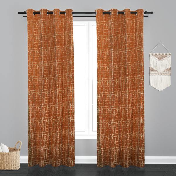 Doha Teaxure Design PolyCott Fabric Curtain - Bronze