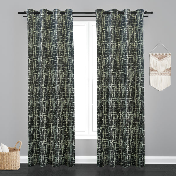Doha Teaxure Design PolyCott Fabric Curtain - Grey