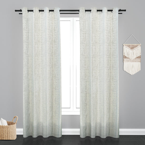 Doha Teaxure Design PolyCott Fabric Curtain - Light Grey