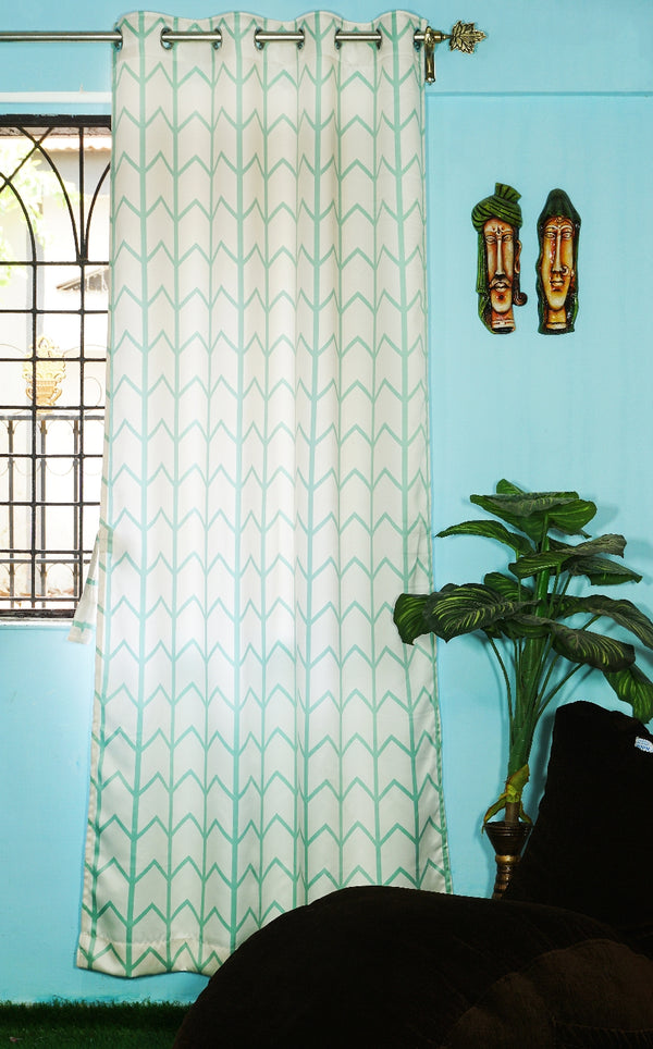 (5 Ft) Printed Fabric Arrow Design Window | Eyelet Window Curtain