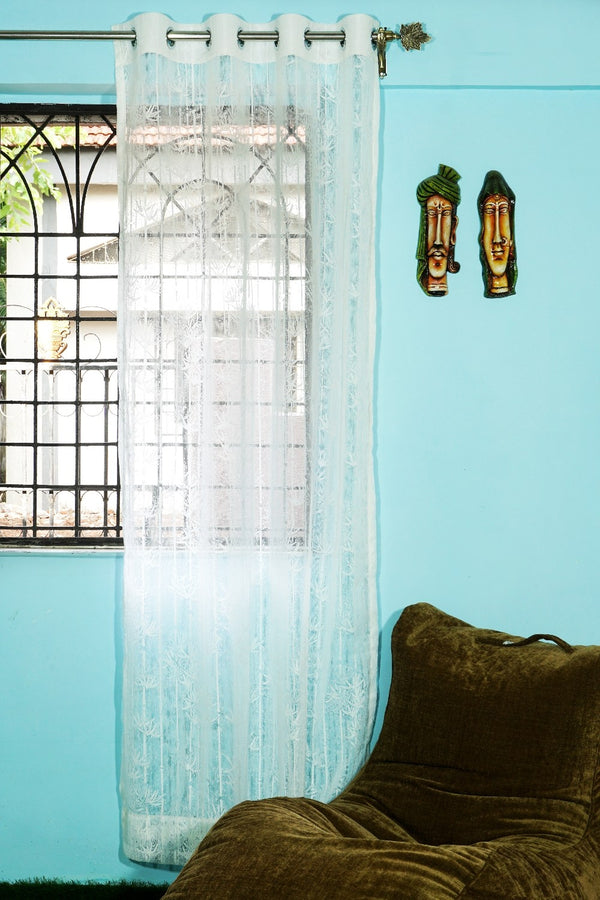 Russel Net Web Fabric Palm Tree Window Single Curtain