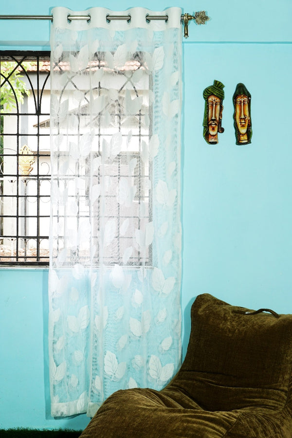 Russel Net Web Fabric Leaf Window Single Curtain