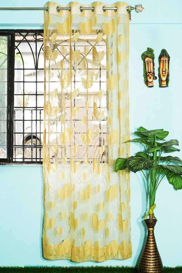 Russel Net Web Fabric Leaf Window Single Curtain