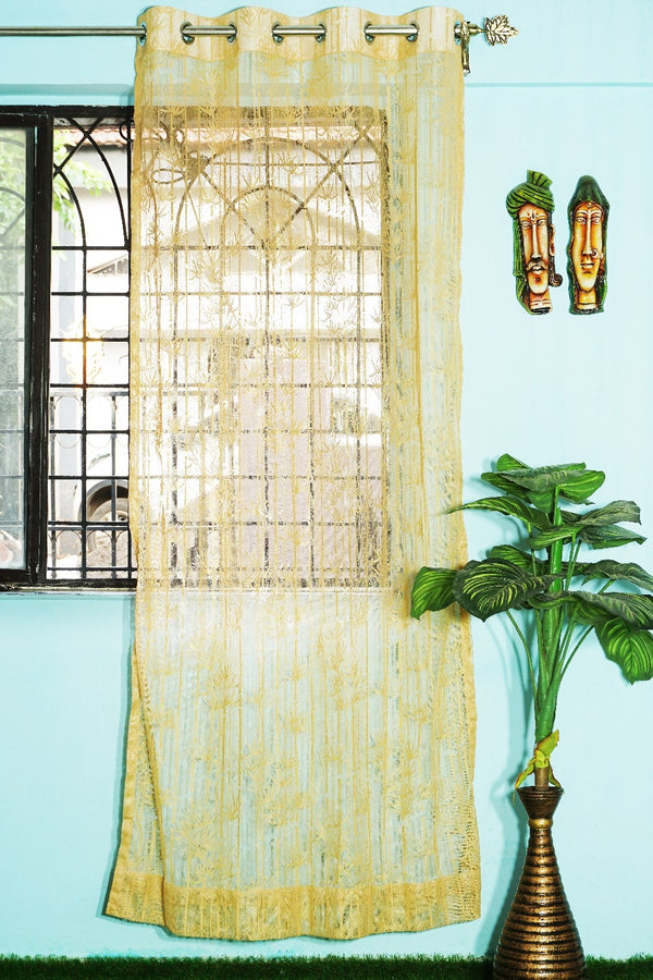Russel Net Web Fabric Palm Tree Window Single Curtain