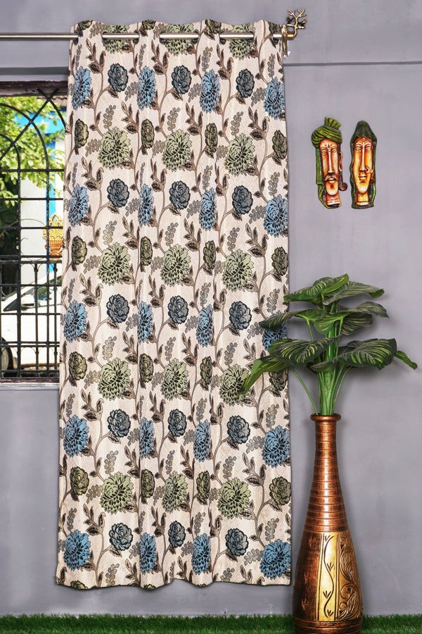 Jacquard Floral Design Single Curtain