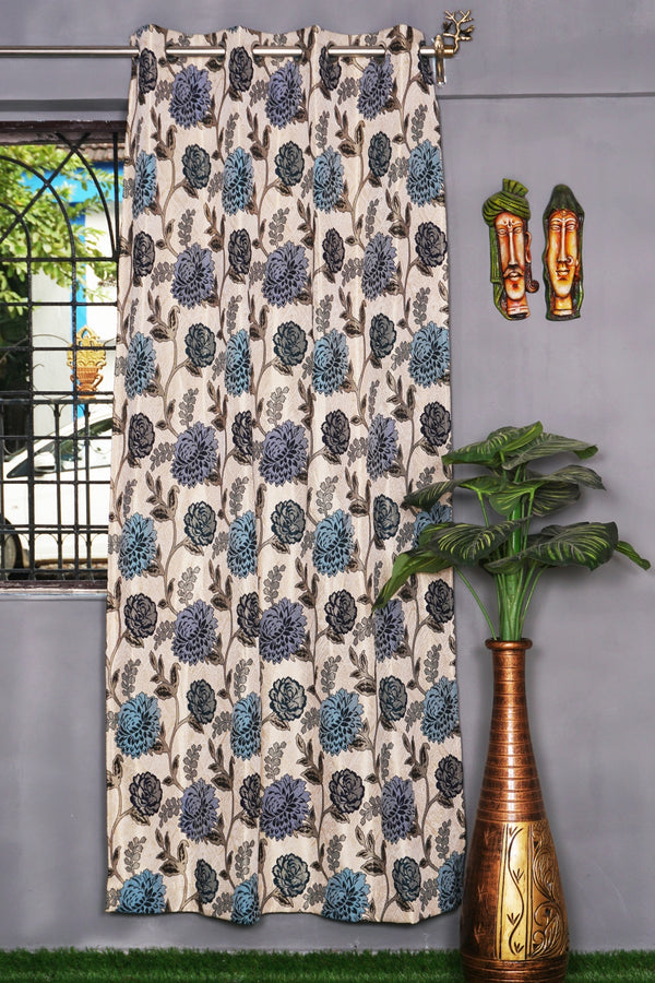 Jacquard Floral Design Single Curtain