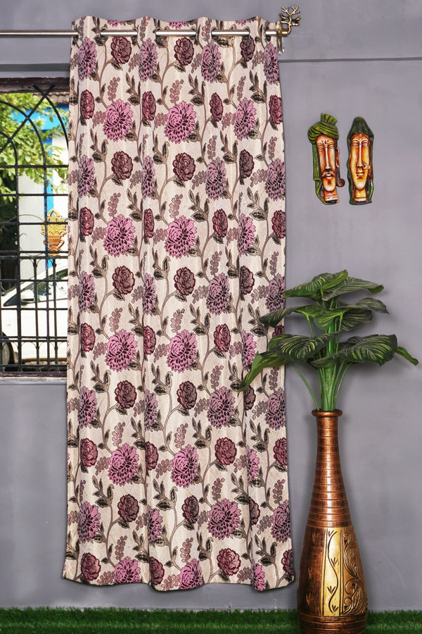 Jacquard Floral Design Single Curtain