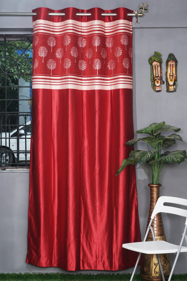 Jacquard Tree Patch Design Single Curtain