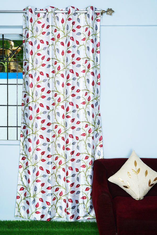 Long Crush Fabric Printed Design Curtain