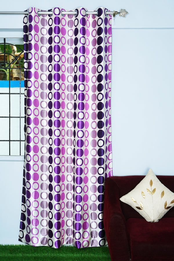 Long Crush Fabric Geometric Printed Design Curtain