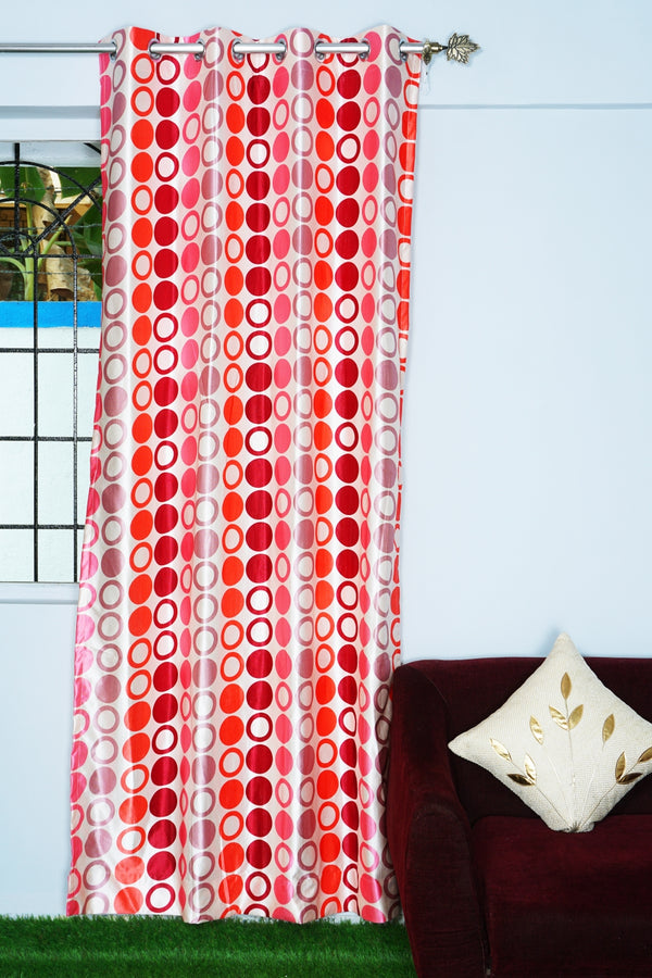 Long Crush Fabric Geometric Printed Design Curtain