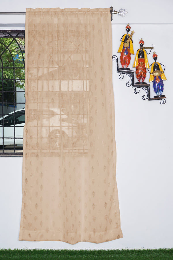 Cotton Linen Fabric With Rod Pocket Curtain