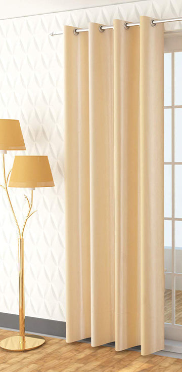 Plain Design Long Crush Fabric Curtain