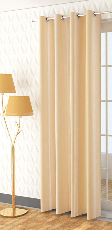 Plain Design Long Crush Fabric Curtain