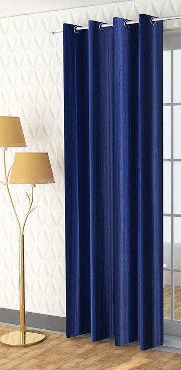 Plain Design Long Crush Fabric Curtain
