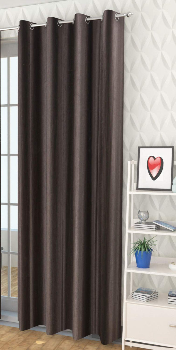 Plain Design Long Crush Fabric Curtain