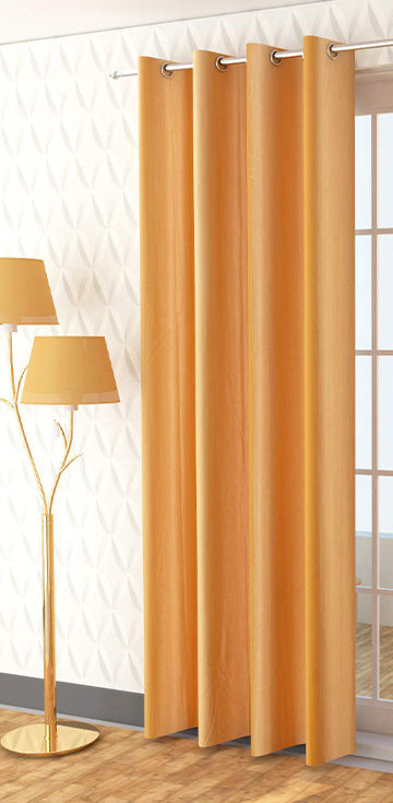 Plain Design Long Crush Fabric Curtain