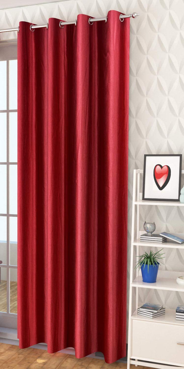 Plain Design Long Crush Fabric Curtain