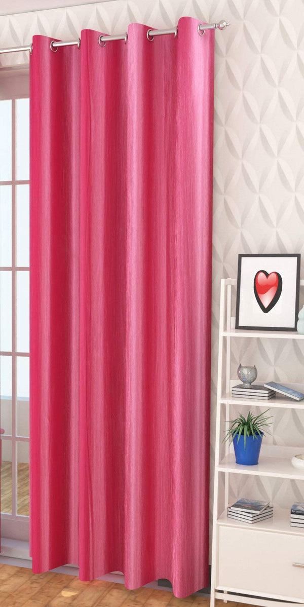 Plain Design Long Crush Fabric Curtain