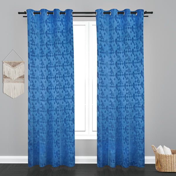Jaquard Fabric Smash Design Eyelet Window Curtain