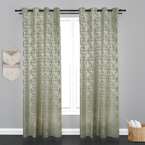 Jaquard Fabric Smash Design Eyelet Window Curtain