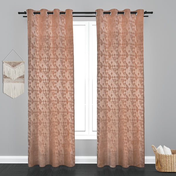 Jaquard Fabric Smash Design Eyelet Window Curtain