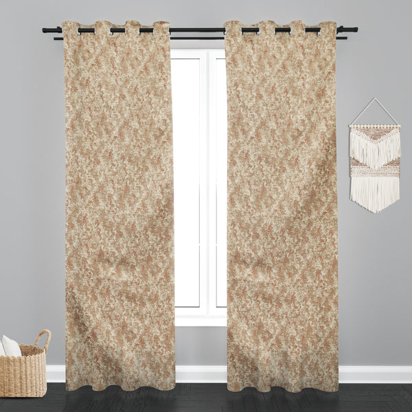 Lisbon Texure Design PolyCott Fabric Curtain - Beige