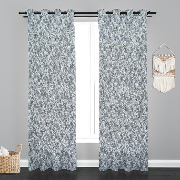 Lisbon Texure Design PolyCott Fabric Curtain - Light Grey