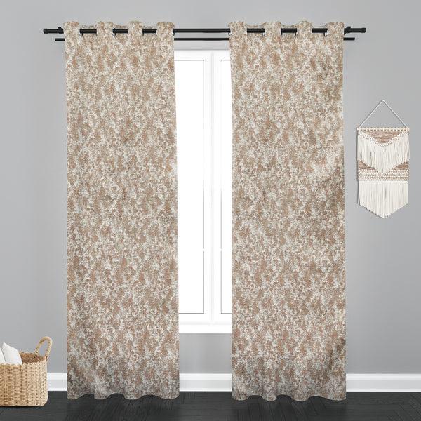 Lisbon Texure Design PolyCott Fabric Curtain - Light Beige