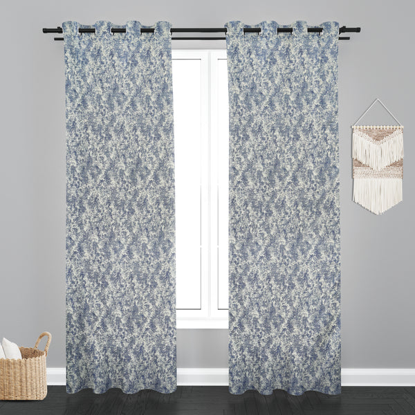 Lisbon Texure Design PolyCott Fabric Curtain - Light Grey