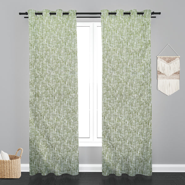 Lisbon Texure Design PolyCott Fabric Curtain - Green