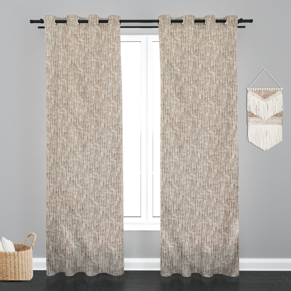 Lisbon Texure Design PolyCott Fabric Curtain - Light Beige