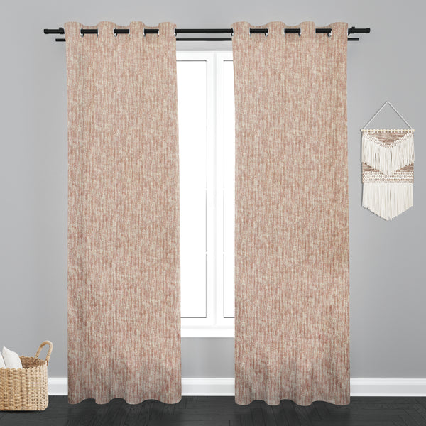 Lisbon Texure Design PolyCott Fabric Curtain - Pink