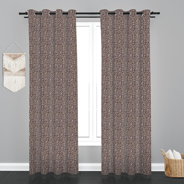 Lima  Teaxure Design Jaquard Fabric Curtain -Brown