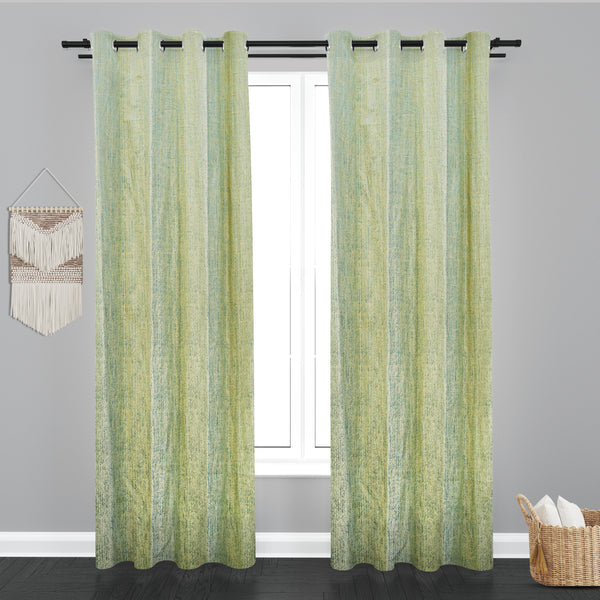 Seoul Teaxure Design Jaquard Fabric Curtain -Lemon Green