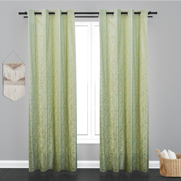 Seoul Teaxure Design Jaquard Fabric Curtain -Lemon Green