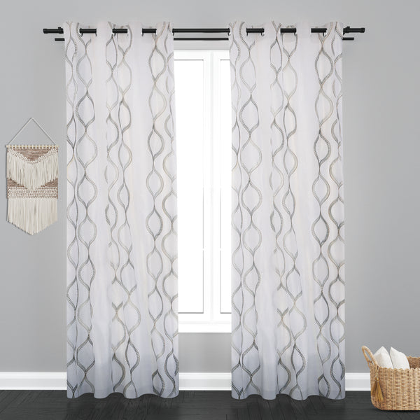 Sheer Tissue Eyelet Geometric Design