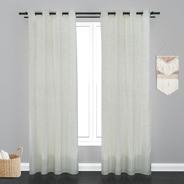 Vieena  Teaxure Design Jaquard Fabric Curtain -OffWhite