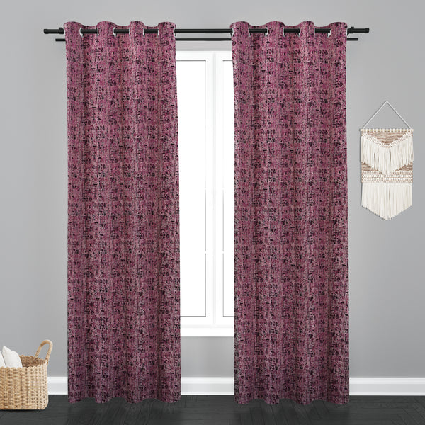 Vieena  Teaxure Design Jaquard Fabric Curtain -Purple